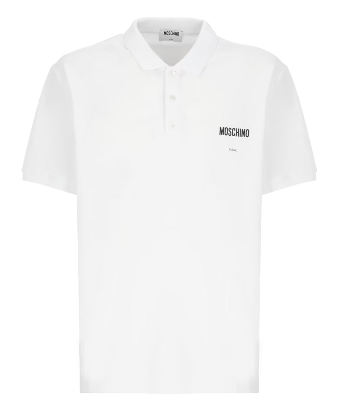 Moschino White Polo Shirt with Logo