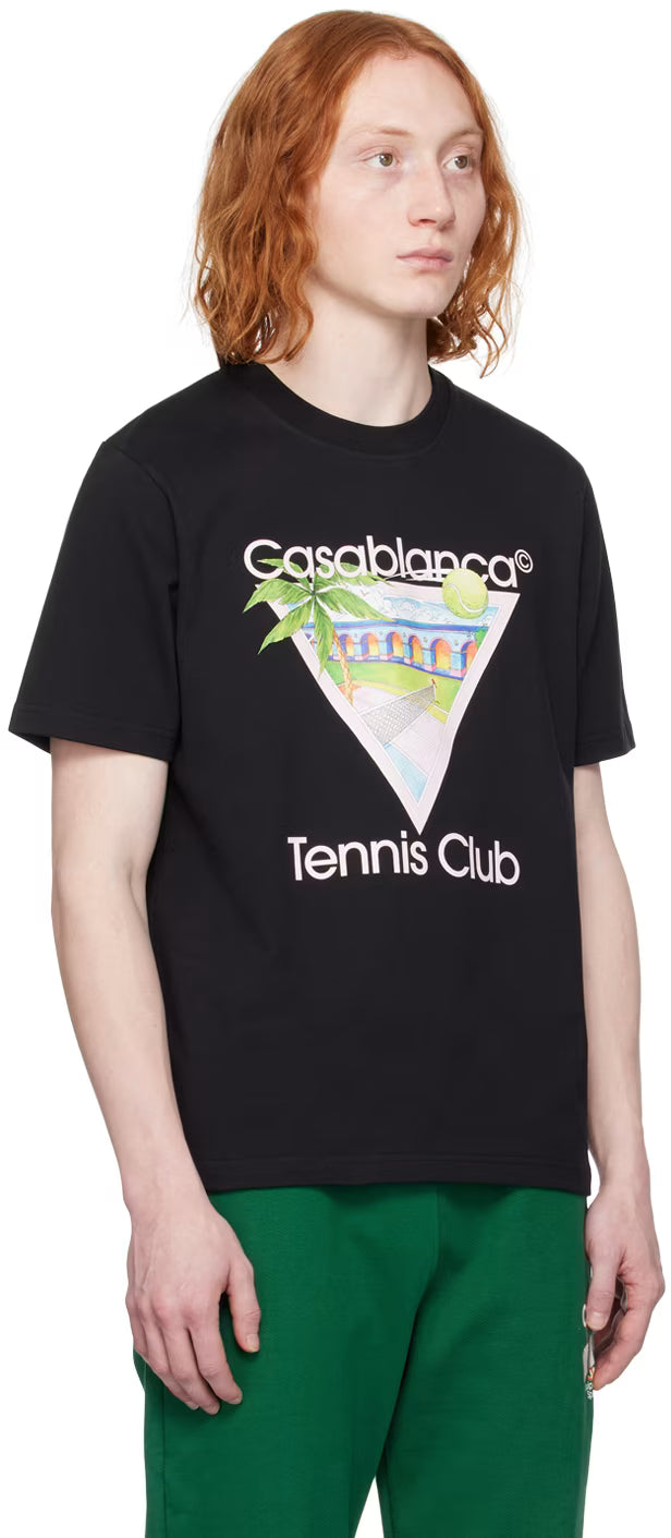 Exclusive Black 'Tennis Club' Icon T-Shirt