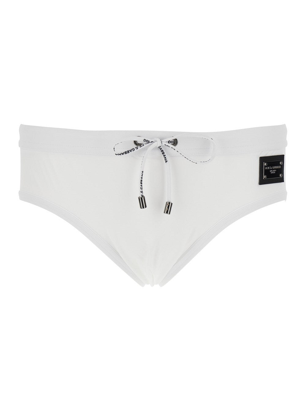 Dolce e gabbana White Swimwear with Logo Drawstring and Logo Tag in Tech Fabric Man