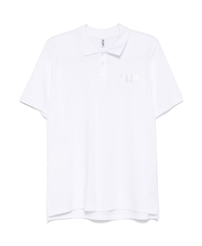 Moschino Logo Print Polo Shirt White
