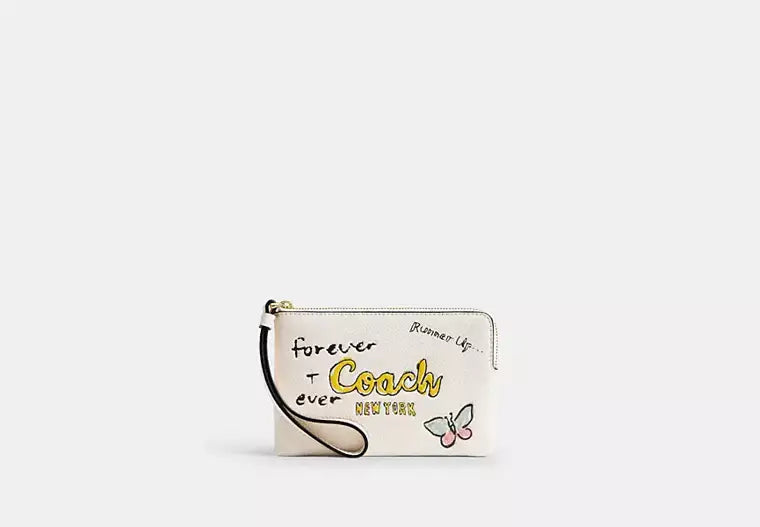 Coach Corner Zip Wristlet With Sketch Print - Wallets | Shop From The Mirage