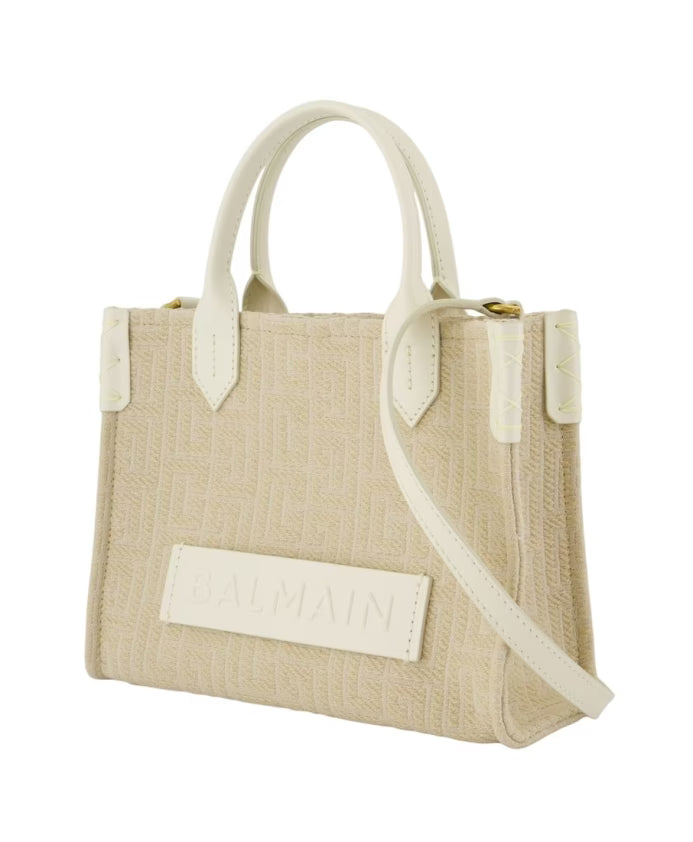 Embroidered Leather Shopper Bag - Neutral