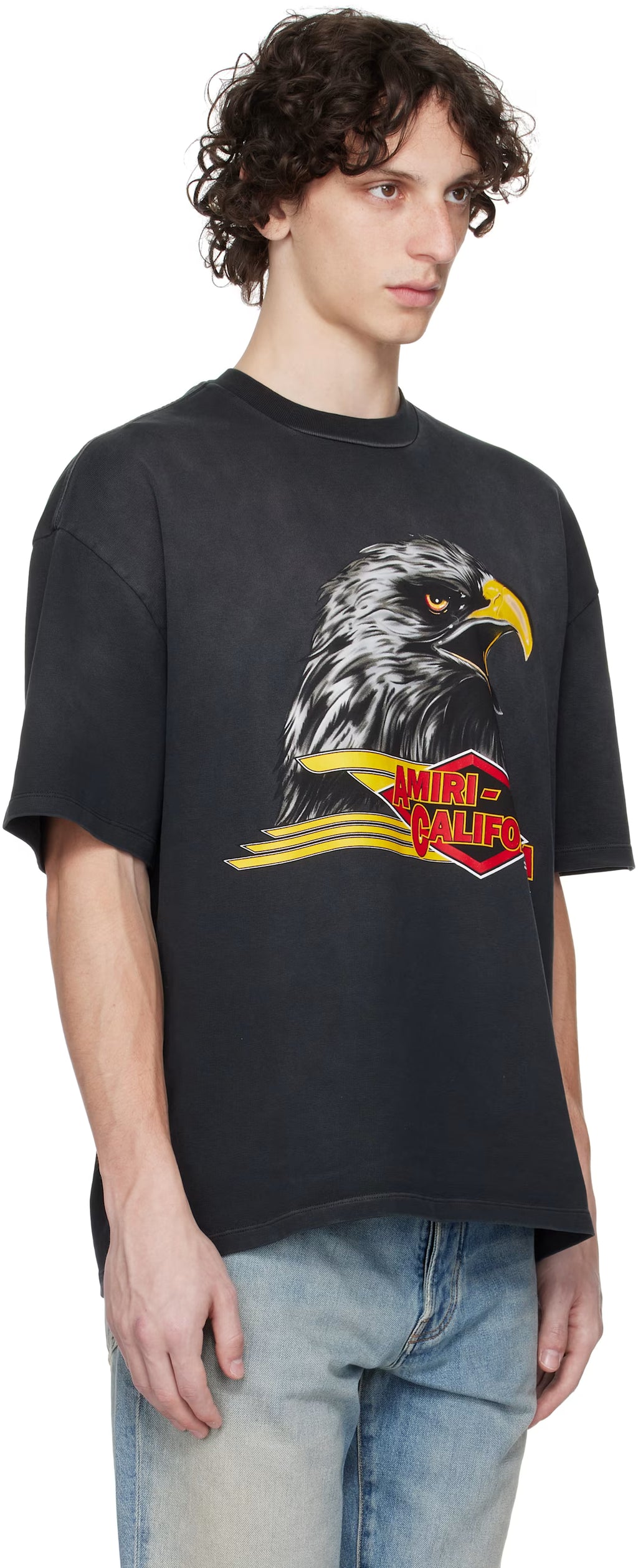 Black 'Amiri Eagle' Oversized T-shirt