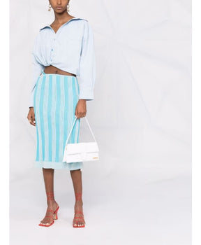 Structured Leather Shoulder Bag Ivory