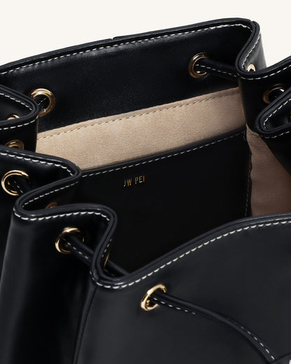 Harper Buckle Pocket Backpack - Dark Brown