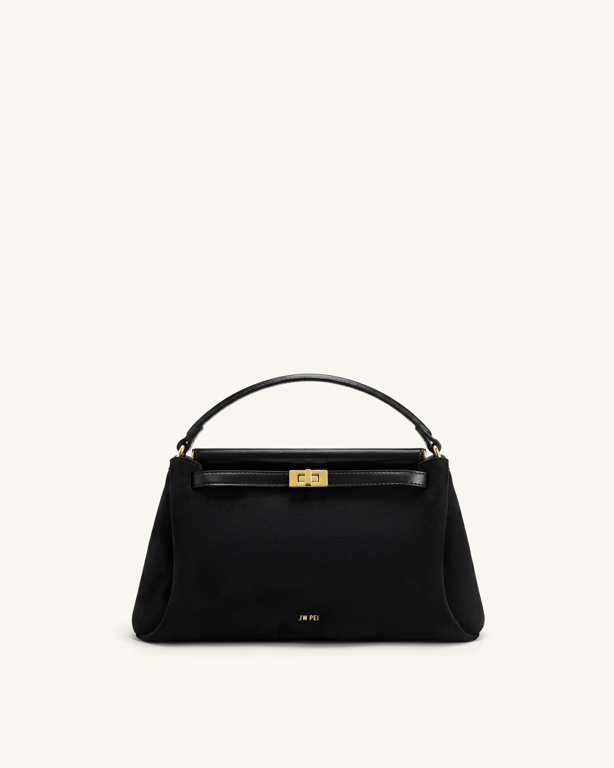 Carmen Faux Suede Top Handle Bag - Dark Brown