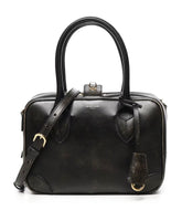 Black Shoulder Bag with Metallic Hardware