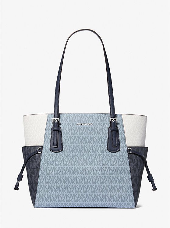 Voyager Large Color-Block Signature Logo Tote Bag