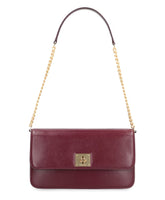 Leather Shoulder Bag with Turn-Lock Closure