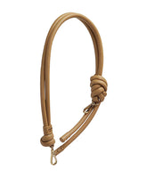 Beige Leather Shoulder Strap with Oversized Knot
