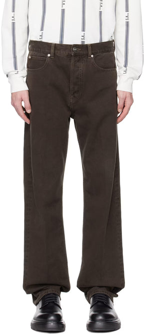 Ferragamo Brown Five-Pocket Jeans