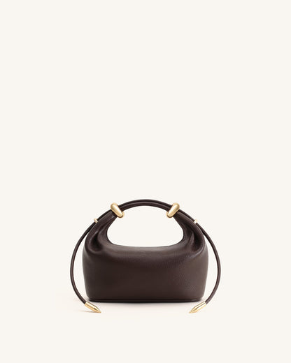 Ellie Metal Ring Embellished Top Handle Bag - Lemon Yellow