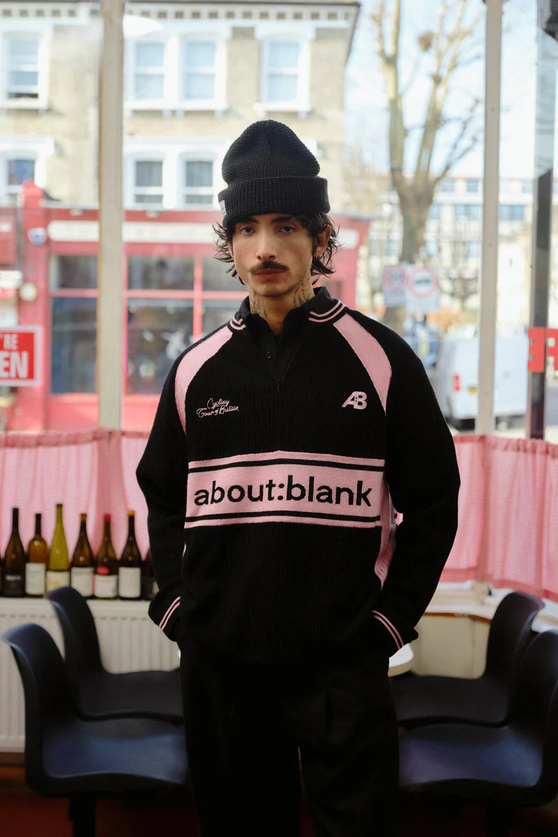 Knitted cycling top - black/pink
