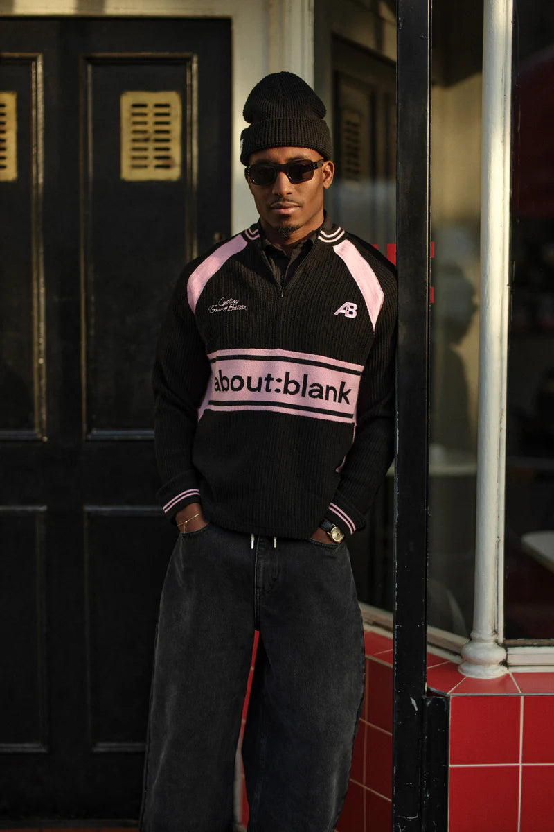 Knitted cycling top - black/pink