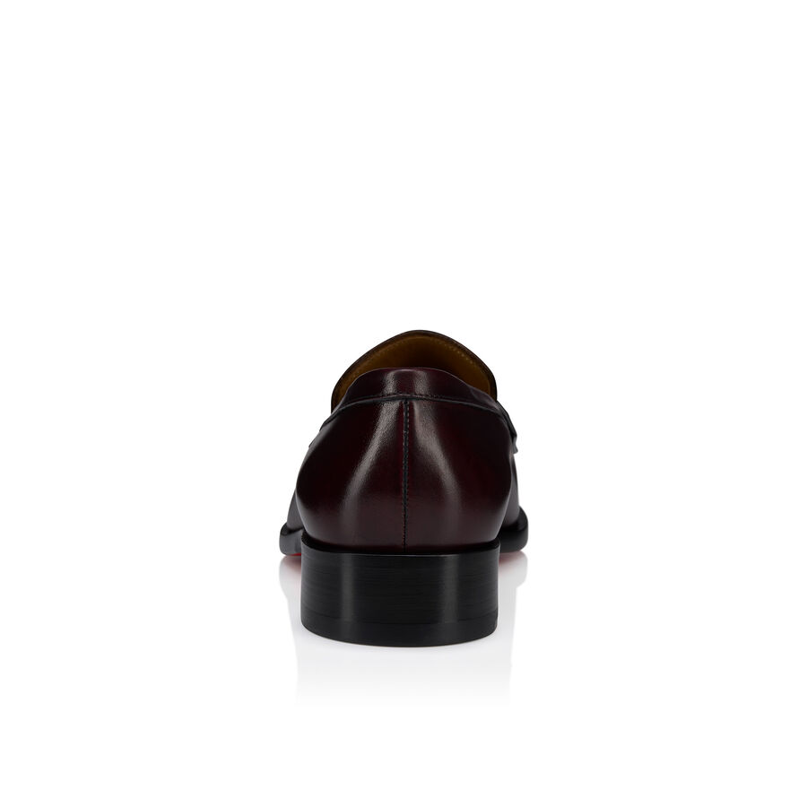 Christian Louboutin Chambelimoc Burgundy Leather Loafers