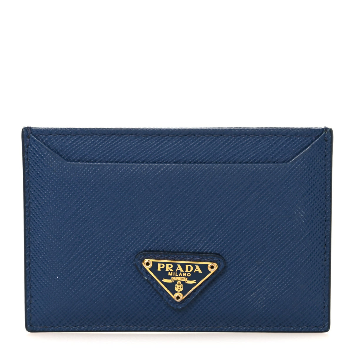 Prada Saffiano Card Case Bleuette
