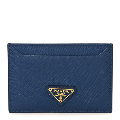 Prada Saffiano Card Case Bleuette