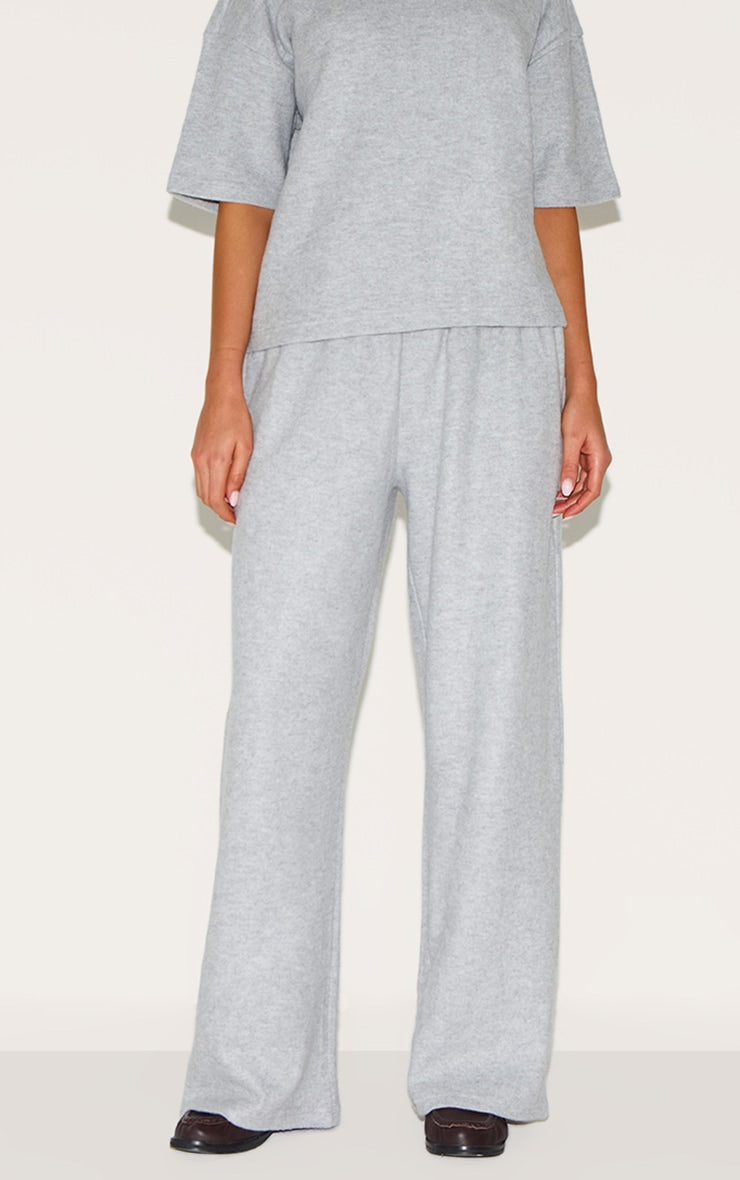 Grey Soft Touch Wide Leg Joggers