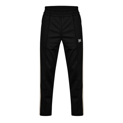 Embroidered Striped Jersey Track Pants