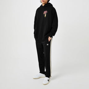 Embroidered Striped Jersey Track Pants