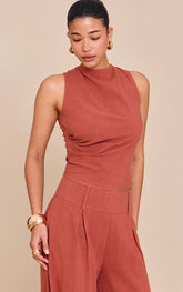 Rust Longline Vest Top