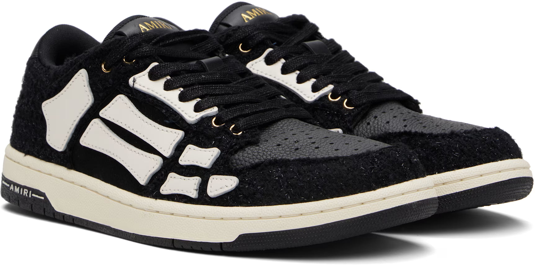 Black Boucle Skel Top Low Sneakers