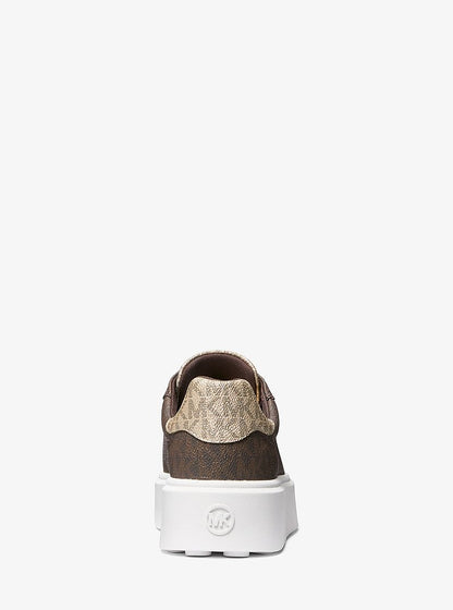 Romey Metallic Two-Tone Signature Logo Platform Sneaker