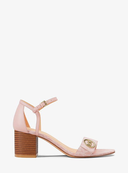 Hannah Signature Logo Block Heel Sandal