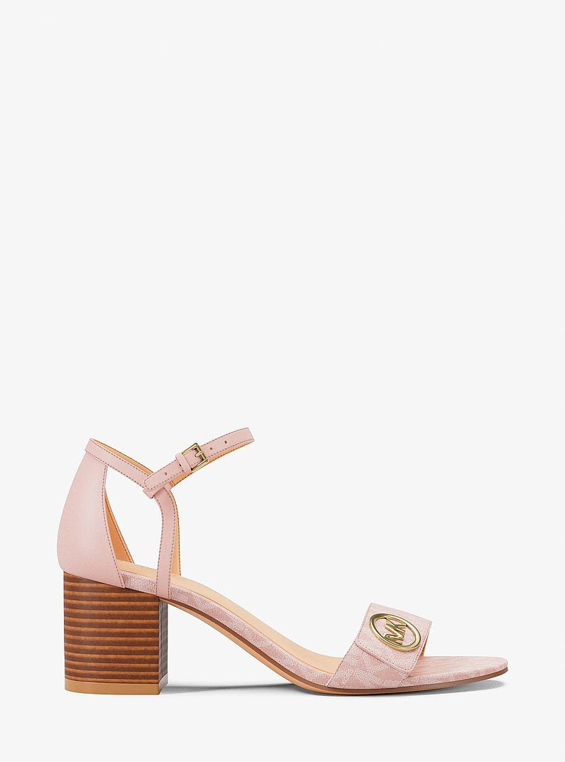 Hannah Signature Logo Block Heel Sandal