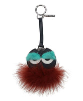 Multicolor Fur Keychain with Mirror Detail