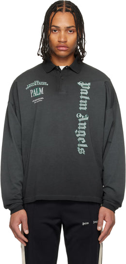 Black Dollar Logo Long Sleeve Polo