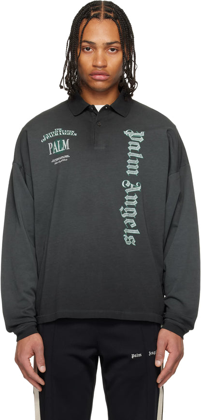 Black Dollar Logo Long Sleeve Polo