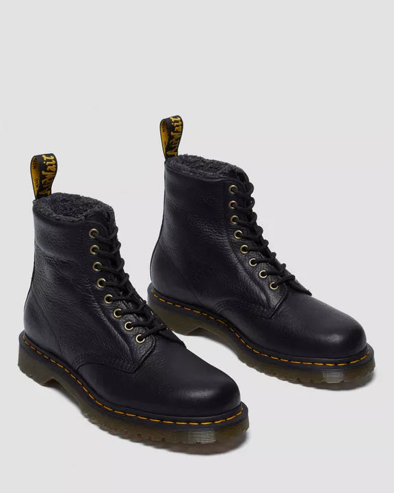 1460 Faux Fur Lined Grizzly Leather Lace Up Boots