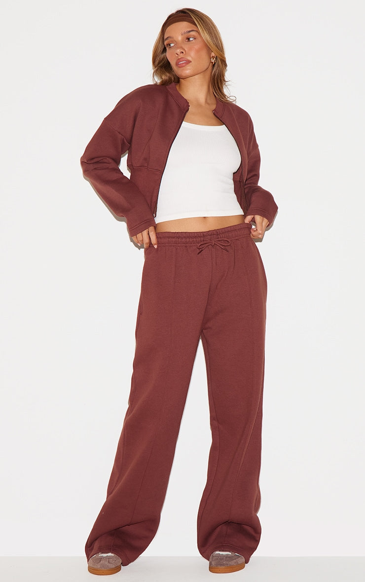 Chocolate Seam Detail Wide Leg Joggers