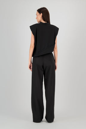 SLEEVELESS FOLD OVER TEE