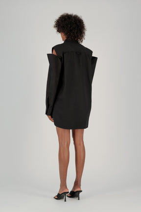 TWILL SHOULDER CUTOUT SHIRT
