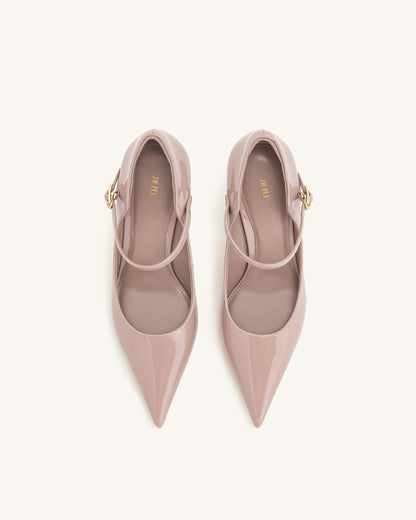 Thalina Patent Leather Pumps - Dusty Pink