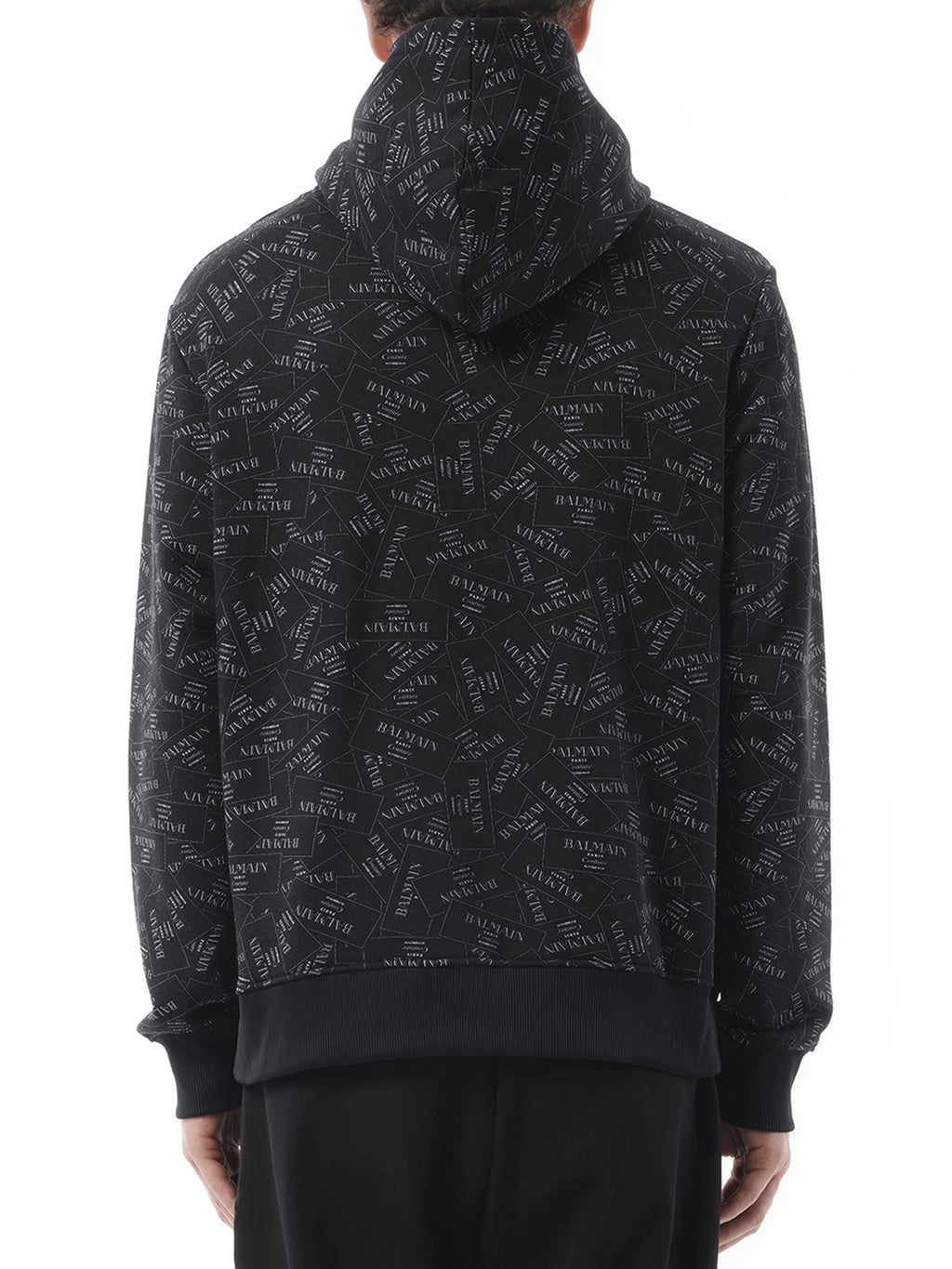 Allover Couture Label Hoodie in Black/White