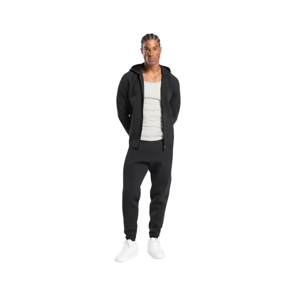 Gymshark Flat Knit Zip Up Hoodie Slim Fit Black