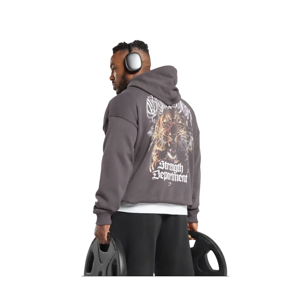 Gymshark Strength Department Animal Oversized Hoodie Greyed Purple