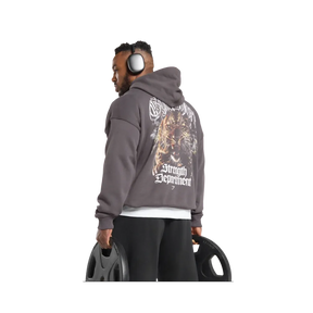 Gymshark Strength Department Animal Oversized Hoodie Greyed Purple