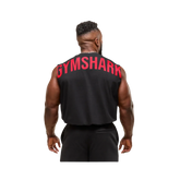 Gymshark Power Cut Off Tank Oversized Fit Black/Conditioning Red