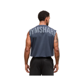 Gymshark Power Cut Off Tank Oversized Fit Heavy Blue