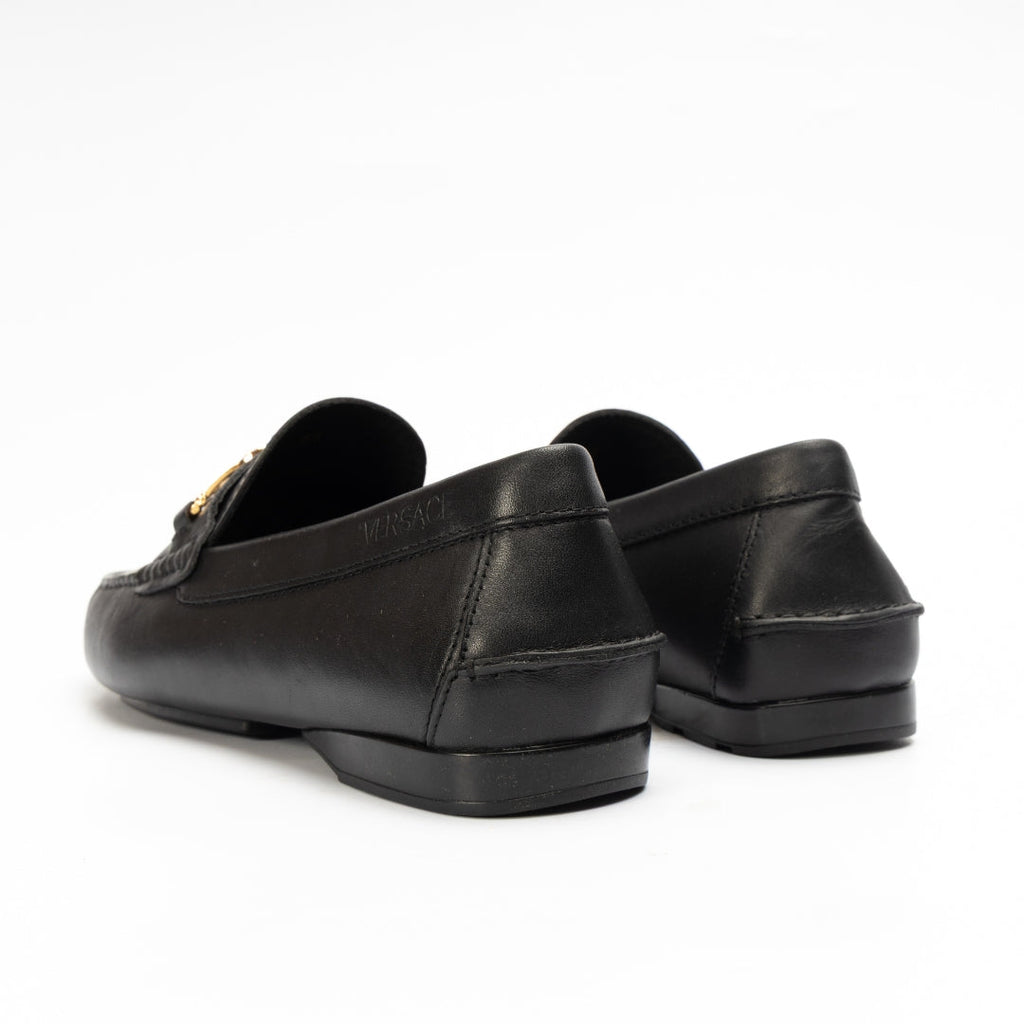 Versace Medusa Hardware Leather Loafers – Black