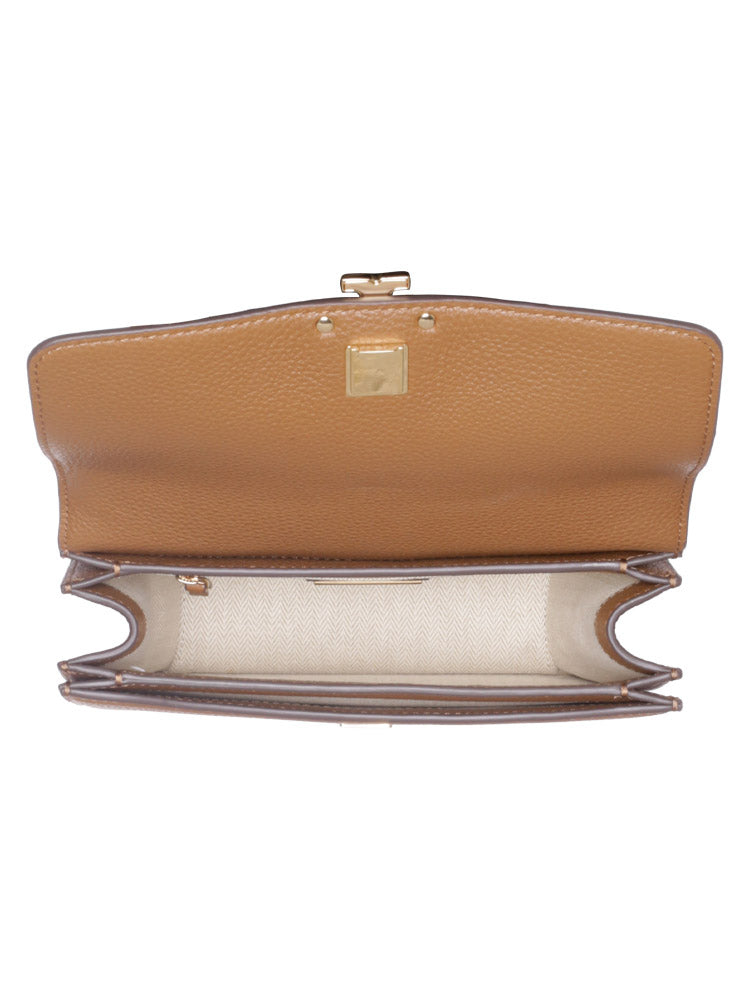 Tory Burch Britten Leather Adjustable Small Shoulder Bag Moose
