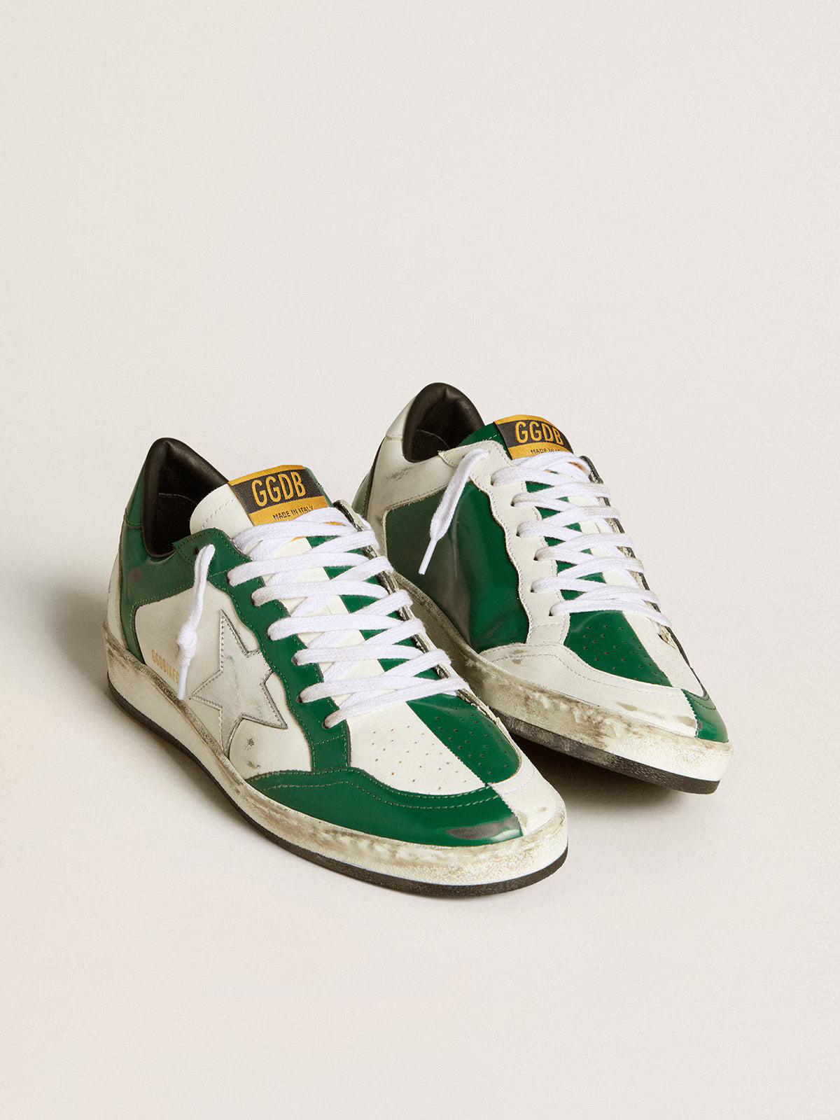 Women's Ball Star LAB in green and white leather with silver star