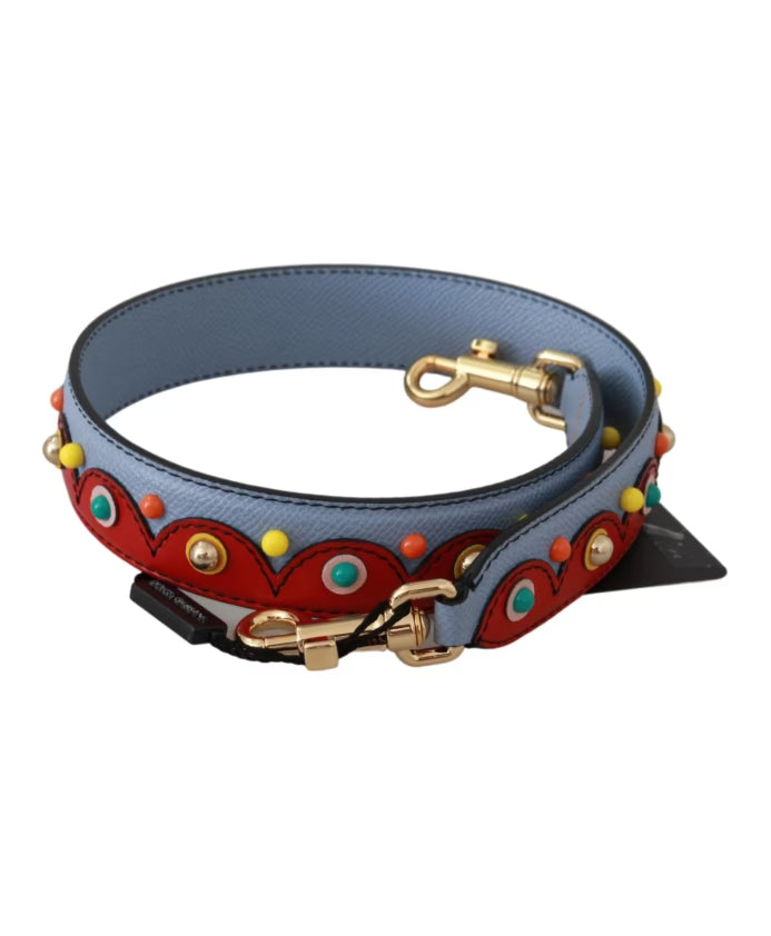 Blue Leather Shoulder Strap for Women