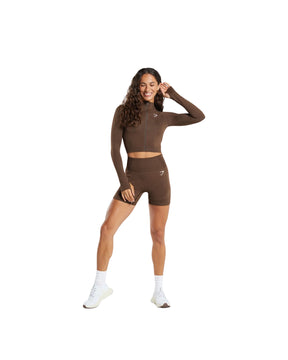 Gymshark Vital Midi Zip Up Jacket Espresso Marl