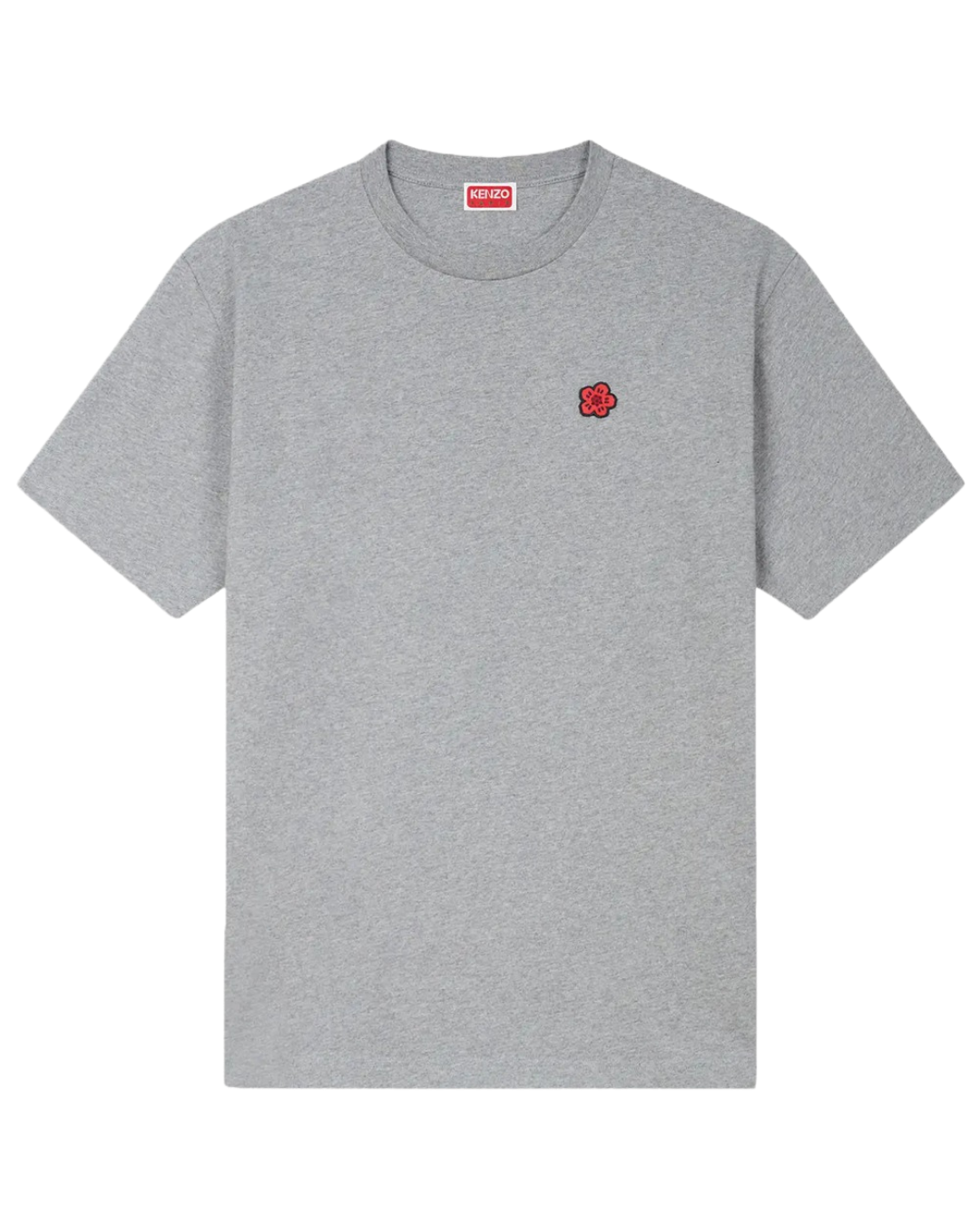 Kenzo Boke Flower Embroidered Crest T-Shirt in Grey