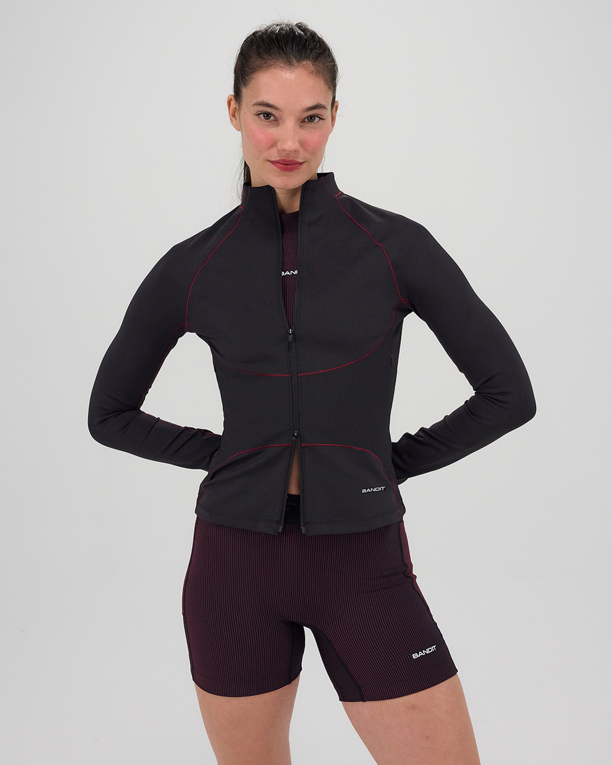 Stamina™ Corset 2-Way Zip Jacket - Black / Fig